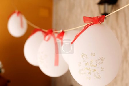Photo for Garland with white balloons - Royalty Free Image