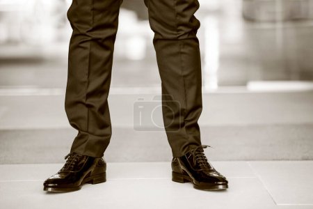 Photo for Cropped view of man in black trousers - Royalty Free Image
