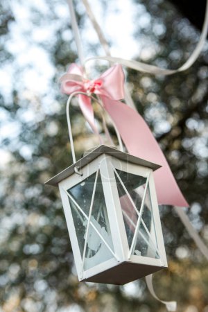 Téléchargez les photos : Lanterne décorative suspendue à une branche - en image libre de droit