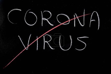 Téléchargez les photos : Tableau noir avec Stop Coronavirus écrit dessus - en image libre de droit