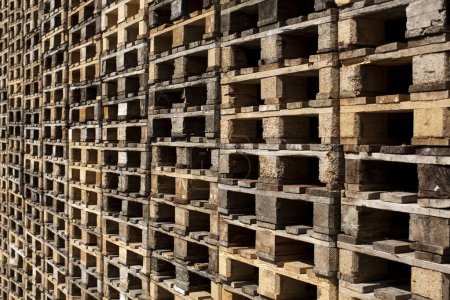 Photo for Pallets stacked in order that form a graphic texture - Royalty Free Image