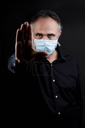 Photo for Portrait of man with mask on his face. - Royalty Free Image