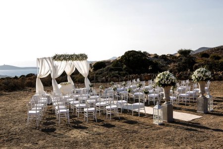 Foto de Decoración de mesa de boda en la boda al aire libre - Imagen libre de derechos