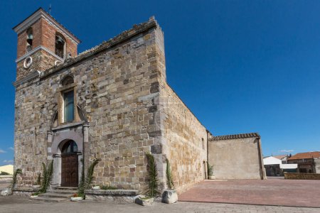 Téléchargez les photos : Eglise Notre-Dame de Pilar et Hôtel de Ville de Villamassargia, Sardaigne - en image libre de droit