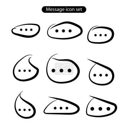 Message icon vector set