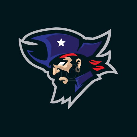 Illustration for Patriot mascot logo design vector with modern illustration concept style for badge, emblem and t shirt printing. Head patriot illustration. - Royalty Free Image