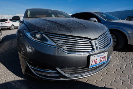 Photo for Lviv, Ukraine - October 09, 2022: Gray Lincoln MKZ car with Illinois license plates. - Royalty Free Image