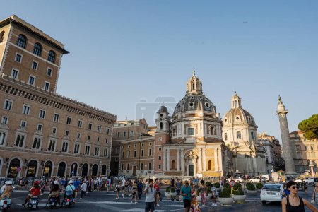 Photo for Rome, Italy - July 27, 2022: Chiesa del Santissimo Nome di Maria al Foro Traiano, Church of the Most Holy Name of Mary at the Trajan Forum. - Royalty Free Image