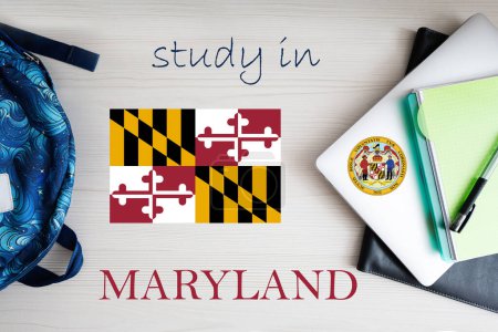 Foto de Estudia en Maryland. Estado de EE.UU. Concepto de educación estadounidense. Aprender concepto de América. - Imagen libre de derechos