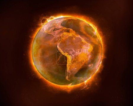 Photo for The earth burning due to global warming - Royalty Free Image