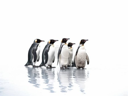 group of penguins on white background Poster 657762100