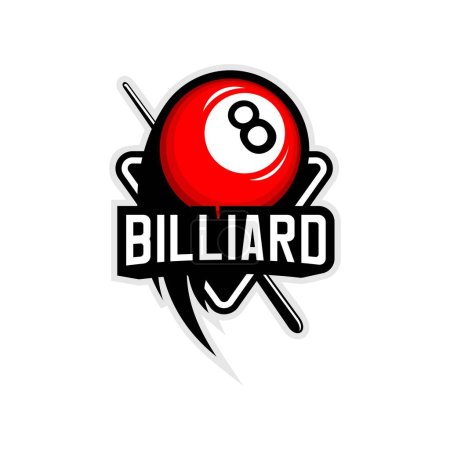 Illustration for Billiard, ball and stick logo illustration vector - Royalty Free Image