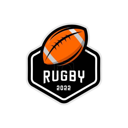 Illustration for Rugby sport logo vector design - Royalty Free Image
