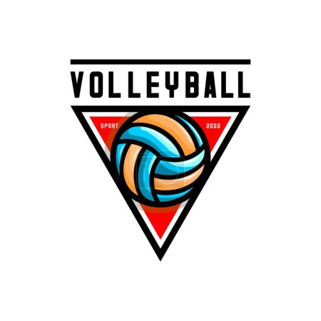 Ilustración de Diseño del vector del logotipo del deporte del voleibol sobre fondo blanco - Imagen libre de derechos
