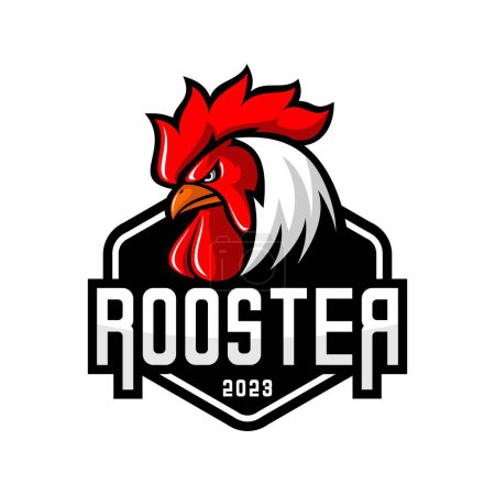 Illustration for Vector illustration of a rooster's head logo - Royalty Free Image