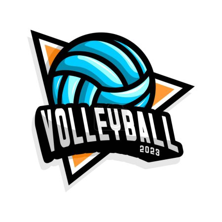 Ilustración de Volleyball sport logo vector design on white background - Imagen libre de derechos