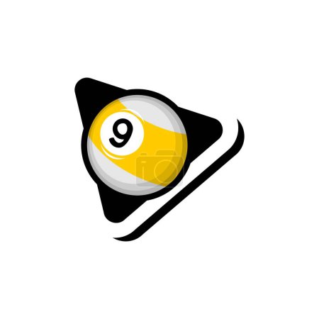 ilustración vectorial del logotipo de la bola de billar sobre fondo blanco