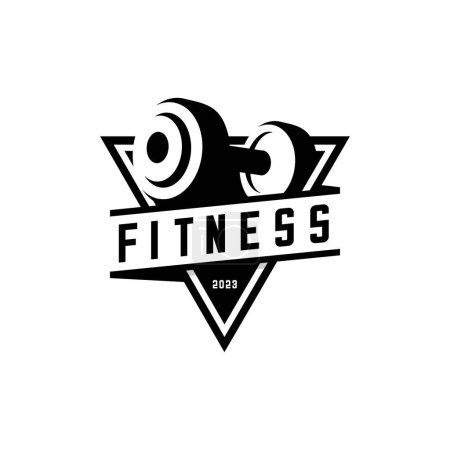 Illustration for Barbell and hand silhouette vector design, fitness sport vector - Royalty Free Image