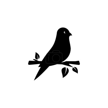 Téléchargez les illustrations : Oiseau vecteur, oiseau mignon logo plat - en licence libre de droit
