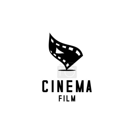 Illustration for Film reel vector, cinema logo on white background - Royalty Free Image