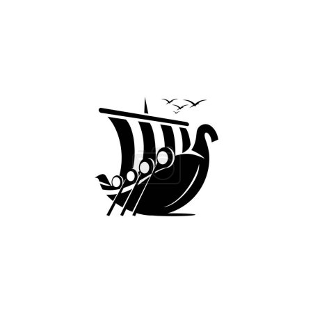 Téléchargez les illustrations : Conception vectorielle de viking sur fond blanc - en licence libre de droit