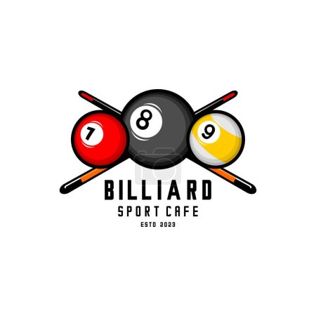 Ilustración de Bola de billar y el logotipo del palo - Imagen libre de derechos