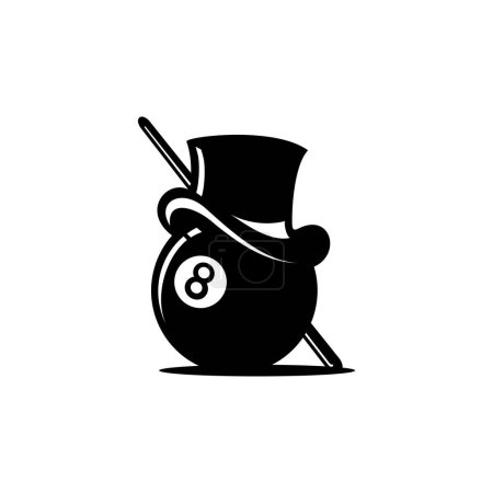 Vector of Billiard ball, hat and stick
