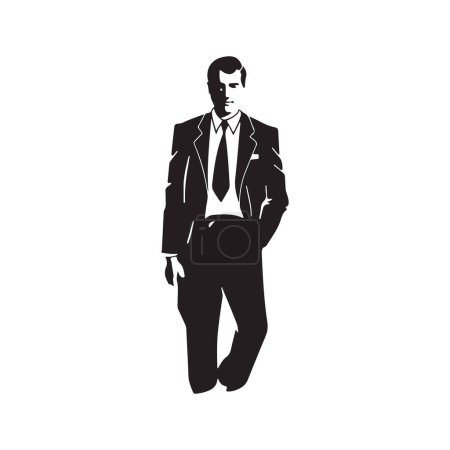 Illustration for Person with suit and tie, vector concept digital art ,hand drawn illustration - Royalty Free Image