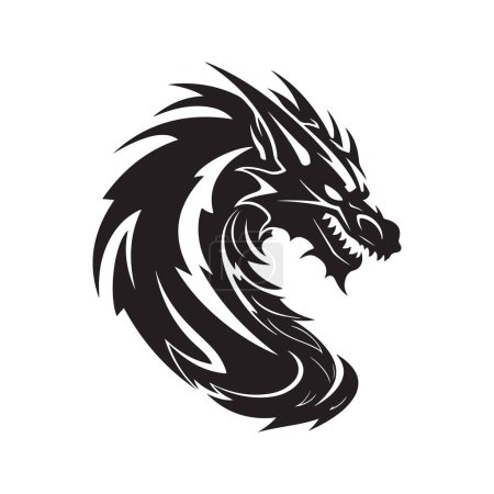 Dragon, vector concept digital art, hand drawn illustration