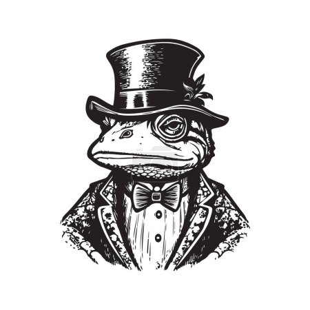 Ilustración de Newt bombardier, concepto de arte de línea de logotipo vintage color blanco y negro, ilustración dibujada a mano - Imagen libre de derechos