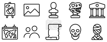 Illustration for Comprehensive Museum Icon Set in Line Style - Royalty Free Image