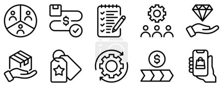 Business Model Canvas Icon Set Professional Line Style Collection