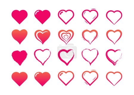 Heart icon symbol vector illustration collection
