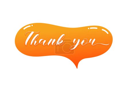 Illustration for Thank you text with chat bubble illustration - Royalty Free Image