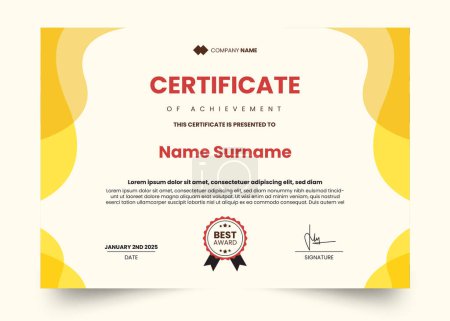 Colorful abstract modern certificate template design