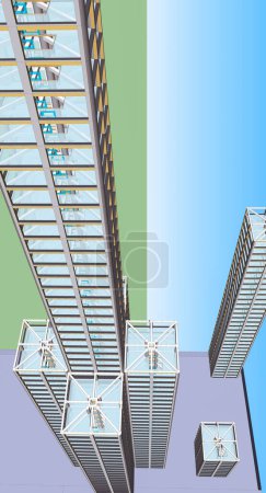 Téléchargez les photos : 3d rendering of construction buildings, architectural concept - en image libre de droit