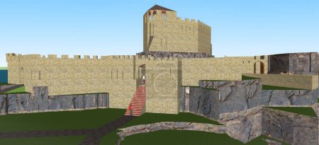 Foto de 3 d rendering of the medieval castle - Imagen libre de derechos