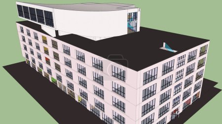 Téléchargez les photos : 3 d rendering of the modern office building - en image libre de droit