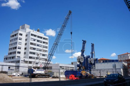 Photo for Toulouse, France - June 10, 2023 - Construction site of the multimodal hub of Matabiau Gare, in Marengo: boring machines drill the future metro station for Line C, 30 meters underground - Royalty Free Image