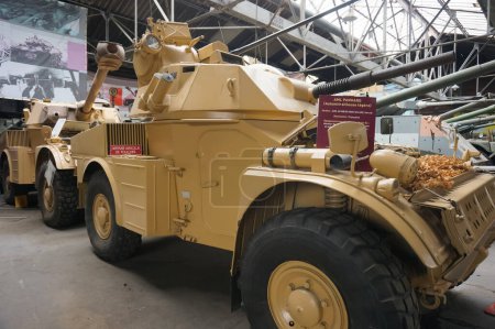 Photo for Troyes, France - Sept. 2020 - An AML-245 (Light Machine Gun Car), an iconic light, armored scout car once manufactured by Panhard for French and foreign armies, featuring a 60 mm Brandt gun-mortar - Royalty Free Image