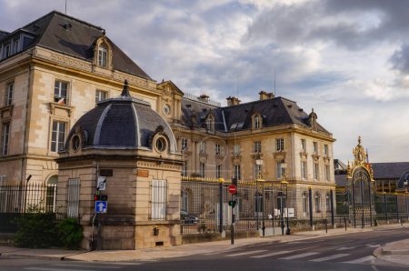 Photo for Troyes, France - Sept. 2020 - Facade of the Prefecture of Aube Department, a classic, 17th century "hotel particulier" (townhouse) housing the headquarters of the Prefect, the State Commissioner - Royalty Free Image