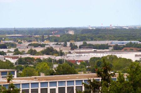 Photo for Reims, France - June 2021 - General view over the University Institute of Technology (IUT Reims) Campus and over Henri Farman business park, where an AstraZeneca packaging factory is located - Royalty Free Image