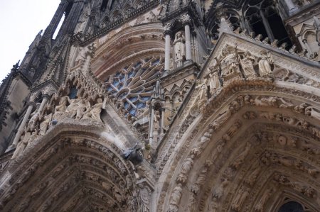 Photo for Fascinating view of gothic cathedral Notre-Dame de Reims in France - Royalty Free Image