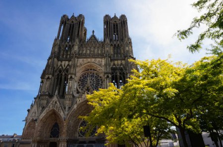 Photo for Fascinating view of gothic cathedral Notre-Dame de Reims in France - Royalty Free Image
