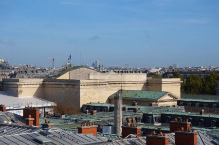 Photo for Paris, France - Nov. 2022 - View from the Office of the Representatives, at 101, University Street, on the roofs of Bourbon Palace, seat of the National Assembly, the French Parliament's lower house - Royalty Free Image