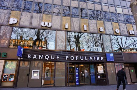 Photo for Toulouse, France - Jan. 2020 - Banque Populaire's bank branch of Cap Wilson Building, an office high-rise built in International Style in Lazare Carnot Boulevard, in the district of Saint-Georges - Royalty Free Image