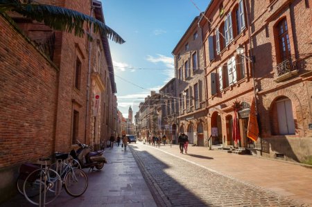 Photo for Historical street in the centre of Toulouse, in the South of France - Royalty Free Image
