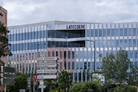 Photo for Toulouse, France - June 2, 2023 - Headquarters of Latecoere, in Roseraie; Latecoere is a French aerospace supplier for aircraft manufacturers (eg Airbus, Boeing), producing especially aircraft doors - Royalty Free Image