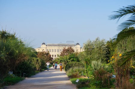 Photo for Paris, France - Sept. 5, 2023 - "Jardin des Plantes", Botanical Garden of Paris, overseen by the Museum of Natural History; in the perspective, afar, facade of the Grand Gallery of Evolution - Royalty Free Image