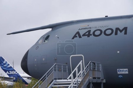Photo for Toulouse, France - Nov. 21, 2023 - A400M Atlas, with the refueling boom above the cockpit; the A400M is a European tactical airlifter for military air transport, serving in the French Air Force - Royalty Free Image